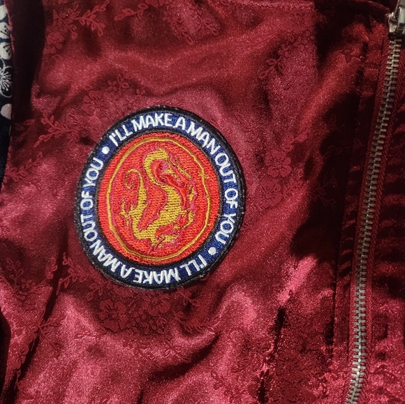 Disney Princess Mulan Bomber Jacket Embroidered Details, Patch, Floral Ruffle - Picture 3 of 10